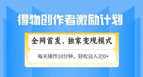 得物创作者激励，独家变现模式，轻松上手，日入3张+可矩阵，可放大【揭秘】汇创网-网创项目_汇创网_中创网_福缘网_冒泡网_资源整合平台汇创网