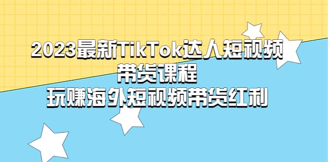 2023最新TikTok·达人短视频带货课程，玩赚海外短视频带货·红利汇创网-网创项目_汇创网_中创网_福缘网_冒泡网_资源整合平台汇创网