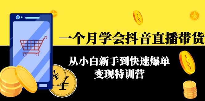 一个月学会抖音直播带货：从小白新手到快速爆单变现特训营(63节课)汇创网-网创项目_汇创网_中创网_福缘网_冒泡网_资源整合平台汇创网