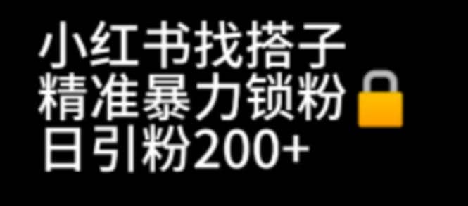 小红书找搭子暴力精准锁粉+引流日引200+精准粉汇创网-网创项目_汇创网_中创网_福缘网_冒泡网_资源整合平台汇创网