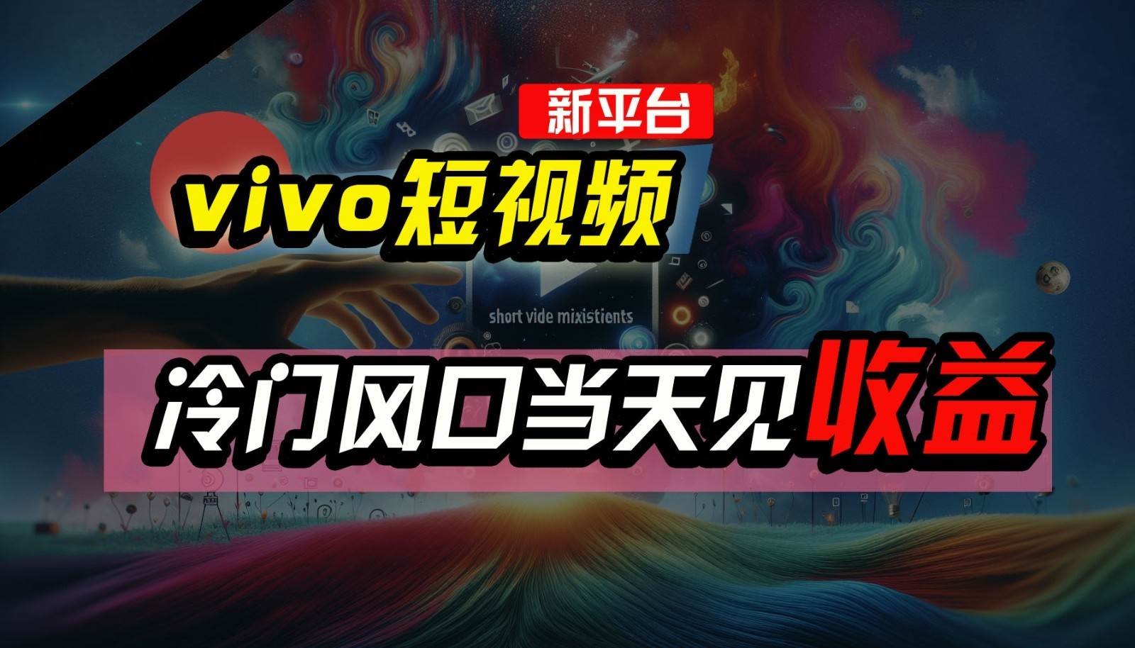 全新平台vivo短视频，新风口AI混剪无脑搬运，冷门风口当天见收益，7天撸了2300+了汇创网-网创项目_汇创网_中创网_福缘网_冒泡网_网创项目平台汇创网