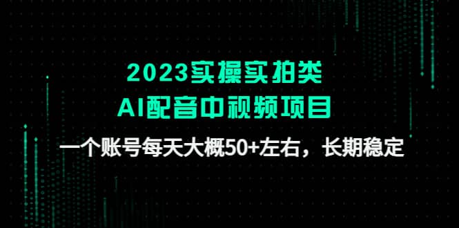 2023实操实拍类AI配音中视频项目，一个账号每天大概50+左右，长期稳定汇创网-网创项目_汇创网_中创网_福缘网_冒泡网_资源整合平台汇创网