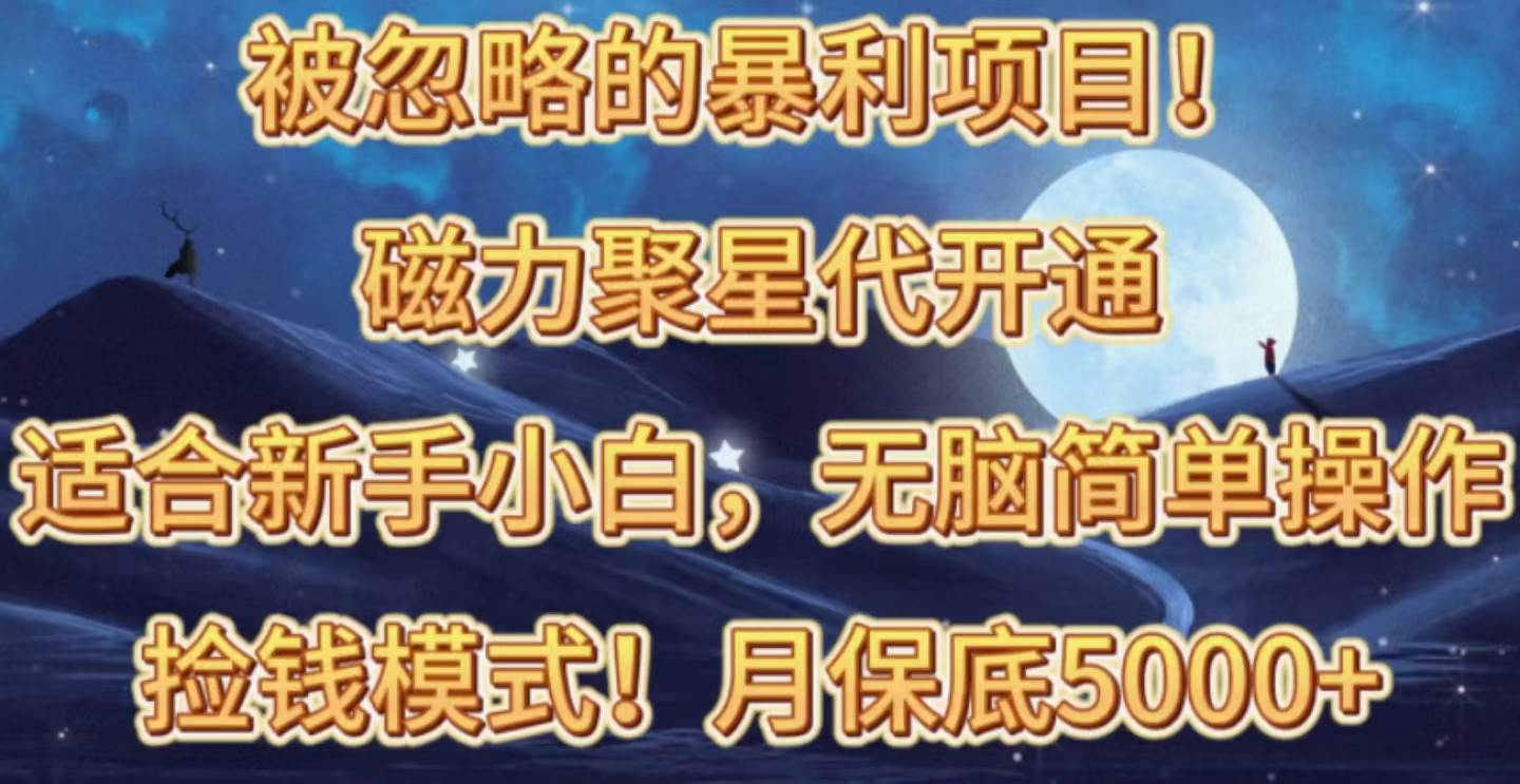 （10245期）被忽略的暴利项目！磁力聚星代开通捡钱模式，轻松月入五六千汇创网-网创项目_汇创网_中创网_福缘网_冒泡网_资源整合平台汇创网