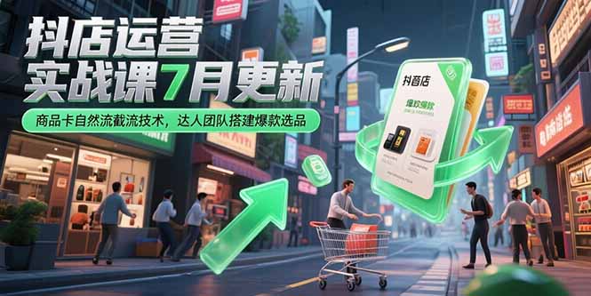 （15329期）抖店运营实战课7月更新，商品卡自然流截流技术，达人团队搭建爆款选品汇创网-网创项目_汇创网_中创网_福缘网_冒泡网_资源整合平台汇创网