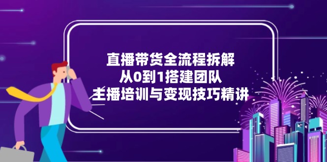 （15004期）直播带货全流程拆解：从0到1搭建团队，主播培训与变现技巧精讲汇创网-网创项目_汇创网_中创网_福缘网_冒泡网_资源整合平台汇创网