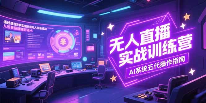（15315期）无人直播实操训练营，从设备搭建到话术，AI系统五代操作指南(7月更新)汇创网-网创项目_汇创网_中创网_福缘网_冒泡网_资源整合平台汇创网