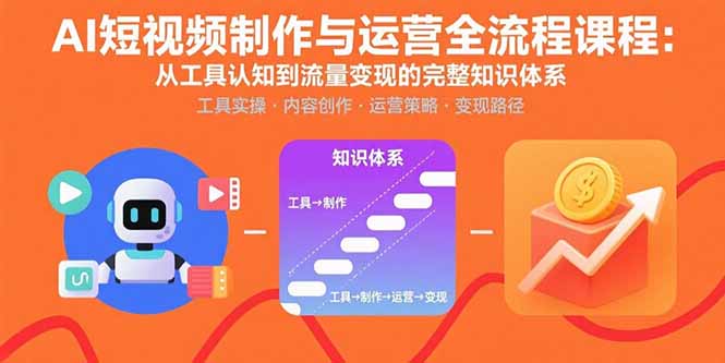（15863期）AI短视频制作与运营全流程课程：从工具认知到流量变现的完整知识体系汇创网-网创项目_汇创网_中创网_福缘网_冒泡网_网创项目平台汇创网