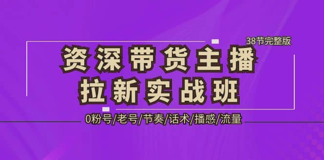 资深·带货主播拉新实战班，0粉号/老号/节奏/话术/播感/流量-38节完整版汇创网-网创项目_汇创网_中创网_福缘网_冒泡网_网创项目平台汇创网