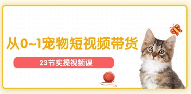 宠物行业从0~1宠物短视频带货实操课（23节课）汇创网-网创项目_汇创网_中创网_福缘网_冒泡网_资源整合平台汇创网