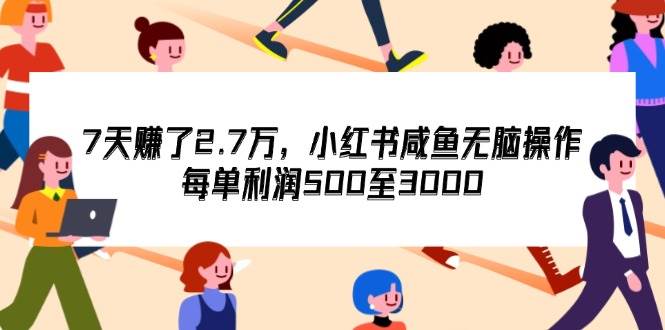（12192期）7天收了2.7万，小红书咸鱼无脑操作，每单利润500至3000汇创网-网创项目_汇创网_中创网_福缘网_冒泡网_网创项目平台汇创网