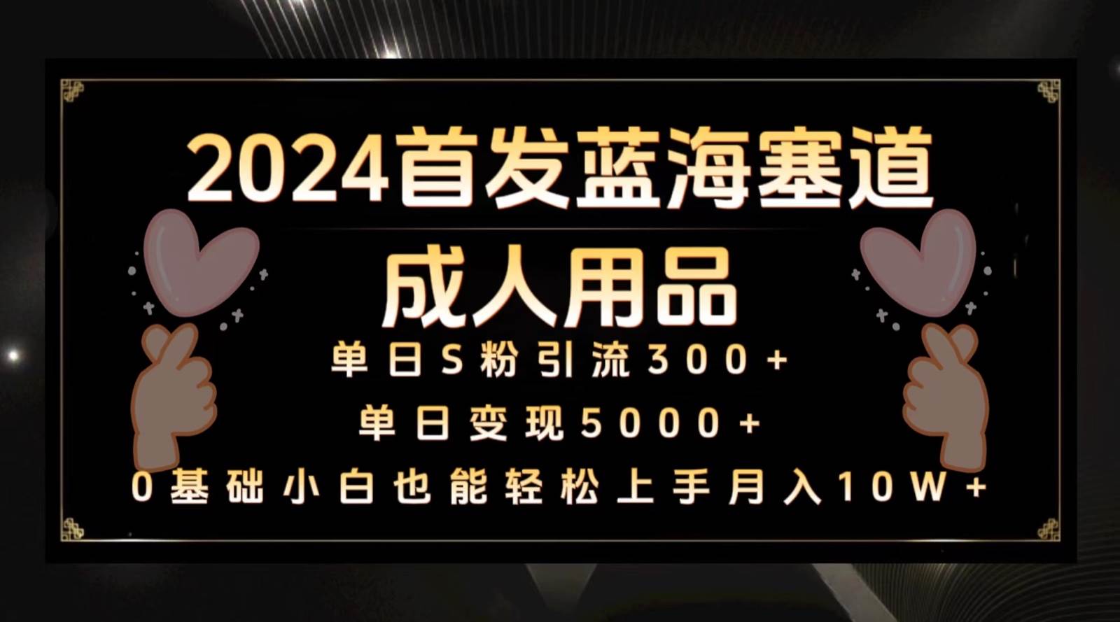 2024首发蓝海塞道成人用品，月入10W+保姆教程汇创网-网创项目_汇创网_中创网_福缘网_冒泡网_网创项目平台汇创网