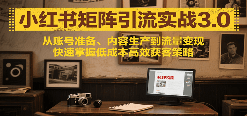 小红书矩阵引流3.0，从账号准备、内容生产到流量变现，快速掌握低成本高效获客策略汇创网-网创项目_汇创网_中创网_福缘网_冒泡网_资源整合平台汇创网
