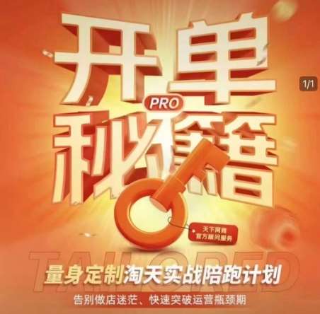 淘宝开单秘籍PRO，量身定制淘天实战陪跑计划，告别做店迷茫、快速突破运营瓶颈期汇创网-网创项目_汇创网_中创网_福缘网_冒泡网_资源整合平台汇创网