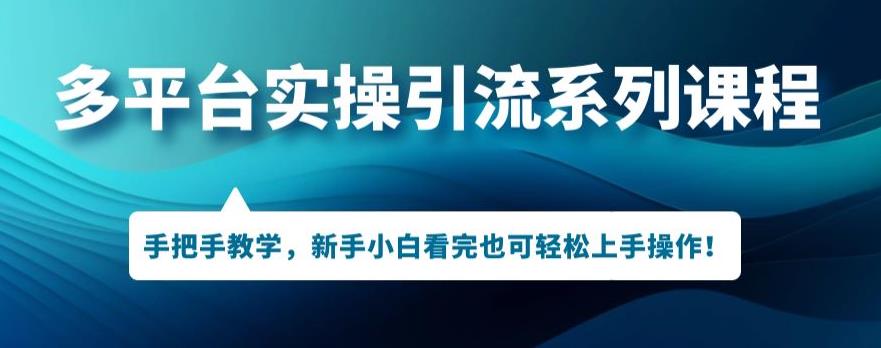 多平台引流实操系列课程，新手小白看完也可轻松上手进行引流操作网创项目_汇创网_中创网_福缘网_冒泡网_资源整合平台汇创网