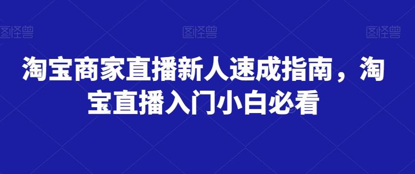 淘宝商家直播新人速成指南，淘宝直播入门小白必看网创项目_汇创网_中创网_福缘网_冒泡网_资源整合平台汇创网