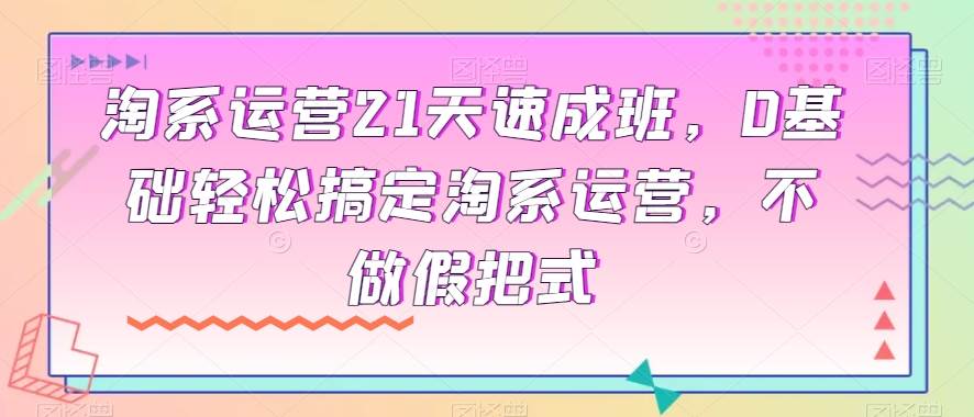 淘系运营21天速成班，0基础轻松搞定淘系运营，不做假把式汇创网-网创项目_汇创网_中创网_福缘网_冒泡网_网创项目平台汇创网