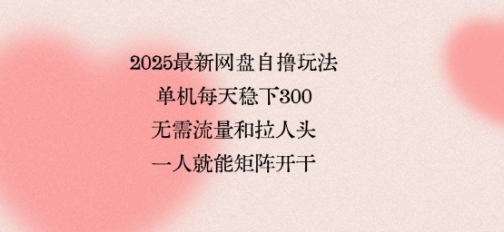 2025最新网盘自撸玩法，单机每天稳下3张，无需流量和拉人头，一个人就可轻松矩阵，全网独一份【揭秘】汇创网-网创项目_汇创网_中创网_福缘网_冒泡网_网创项目平台汇创网