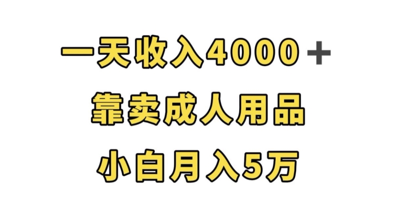 一天收入4000+，靠卖成人用品，小白轻松月入5万【揭秘】汇创网-网创项目_汇创网_中创网_福缘网_冒泡网_资源整合平台汇创网