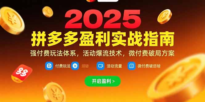 （15357期）拼多多盈利实战指南，强付费玩法，活动爆流技术，微付费破局方案(更新7月)汇创网-网创项目_汇创网_中创网_福缘网_冒泡网_网创项目平台汇创网