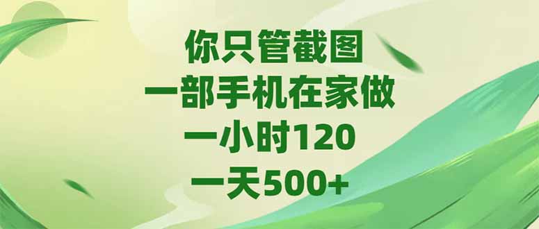 （15039期）你只管截图，一部手机在家做，一小时120，-天500+汇创网-网创项目_汇创网_中创网_福缘网_冒泡网_资源整合平台汇创网