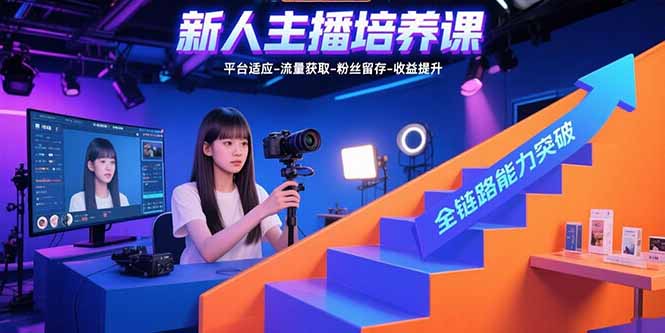 （15701期）新人主播培养课：平台适应-流量获取-粉丝留存-收益提升 全链路能力突破汇创网-网创项目_汇创网_中创网_福缘网_冒泡网_资源整合平台汇创网