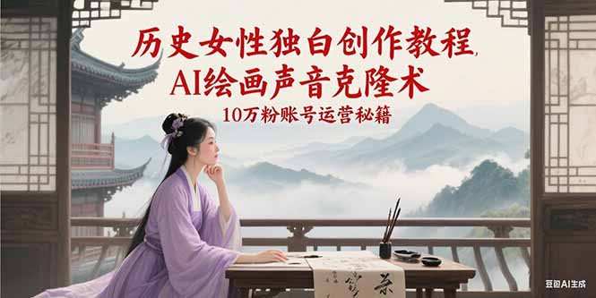 （15186期）历史女性独白创作教程，AI绘画声音克隆术，10万粉账号运营秘籍汇创网-网创项目_汇创网_中创网_福缘网_冒泡网_资源整合平台汇创网