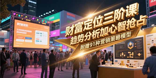（15219期）财富定位三阶课，趋势分析加心智抢占，附赠91种营销策略模型汇创网-网创项目_汇创网_中创网_福缘网_冒泡网_网创项目平台汇创网