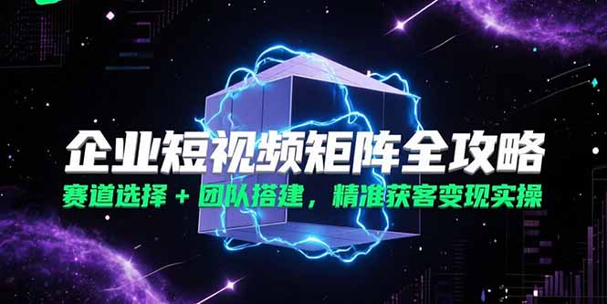 （15242期）企业短视频矩阵全攻略，赛道选择+团队搭建，精准获客变现实操汇创网-网创项目_汇创网_中创网_福缘网_冒泡网_网创项目平台汇创网