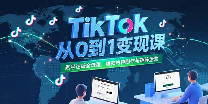 （15346期）TikTok从0到1变现课，账号注册全流程，爆款内容制作与矩阵运营汇创网-网创项目_汇创网_中创网_福缘网_冒泡网_资源整合平台汇创网