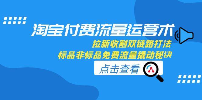 （15135期）淘宝付费流量运营术，拉新收割双链路打法，标品非标品免费流量撬动秘诀汇创网-网创项目_汇创网_中创网_福缘网_冒泡网_资源整合平台汇创网