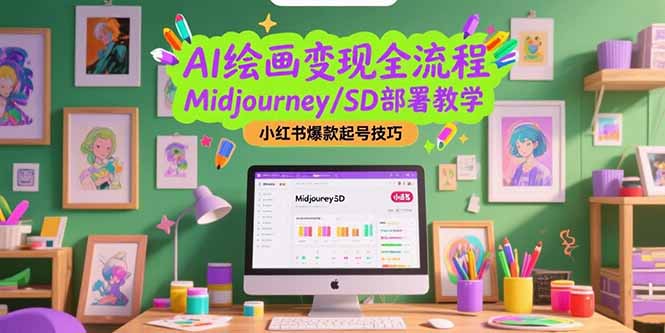 （15324期）AI绘画变现全流程，Midjourney/SD部署教学，小红书爆款起号技巧汇创网-网创项目_汇创网_中创网_福缘网_冒泡网_资源整合平台汇创网