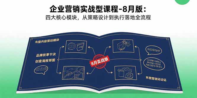 （15823期）企业营销实战型课程-8月版：四大核心模块，从策略设计到执行落地全流程汇创网-网创项目_汇创网_中创网_福缘网_冒泡网_网创项目平台汇创网