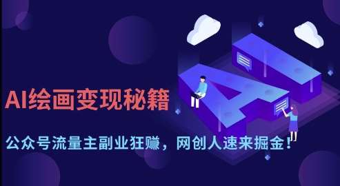 AI绘画变现秘籍：公众号流量主副业狂挣，网创人速来掘金【揭秘】汇创网-网创项目_汇创网_中创网_福缘网_冒泡网_资源整合平台汇创网
