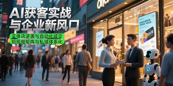 （15348期）AI获客实战与企业新风口，实体店逆袭与自动化成交 短视频矩阵与私域体系化汇创网-网创项目_汇创网_中创网_福缘网_冒泡网_资源整合平台汇创网
