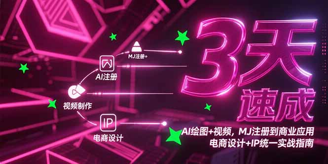 （15245期）3天速成AI绘图+视频，MJ注册到商业应用，电商设计+IP统一实战指南汇创网-网创项目_汇创网_中创网_福缘网_冒泡网_资源整合平台汇创网