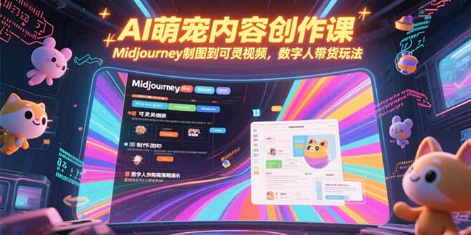 （15311期）AI萌宠内容创作课，Midjourney制图到可灵视频，数字人带货玩法汇创网-网创项目_汇创网_中创网_福缘网_冒泡网_资源整合平台汇创网