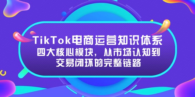 （15065期）TikTok电商运营知识体系：四大核心模块，从市场认知到交易闭环的完整链路汇创网-网创项目_汇创网_中创网_福缘网_冒泡网_资源整合平台汇创网