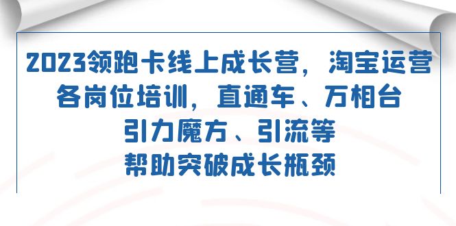 2023领跑·卡 线上成长营 淘宝运营各岗位培训 直通车 万相台 引力魔方 引流汇创网-网创项目_汇创网_中创网_福缘网_冒泡网_资源整合平台汇创网