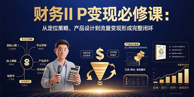 （15728期）财务IP变现必修课：从定位策略、产品设计到流量变现形成完整闭环汇创网-网创项目_汇创网_中创网_福缘网_冒泡网_网创项目平台汇创网