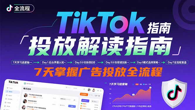 （15753期）TikTok投放解读指南：后台操作/计划建立/模式选择，7天掌握广告投放全流程汇创网-网创项目_汇创网_中创网_福缘网_冒泡网_网创项目平台汇创网