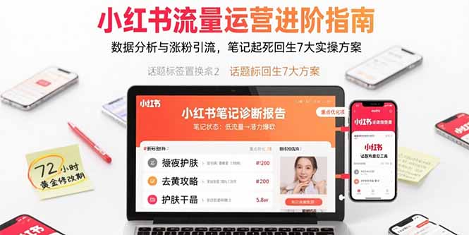 （15827期）小红书流量运营进阶指南，数据分析与涨粉引流，笔记起死回生7大实操方案汇创网-网创项目_汇创网_中创网_福缘网_冒泡网_网创项目平台汇创网