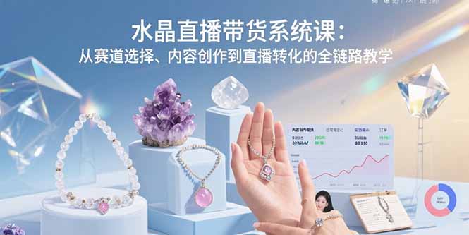 （15721期）水晶直播带货系统课：从赛道选择、内容创作到直播转化的全链路教学汇创网-网创项目_汇创网_中创网_福缘网_冒泡网_资源整合平台汇创网