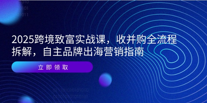 （14975期）2025跨境致富实战课，收并购全流程拆解，自主品牌出海营销指南汇创网-网创项目_汇创网_中创网_福缘网_冒泡网_网创项目平台汇创网