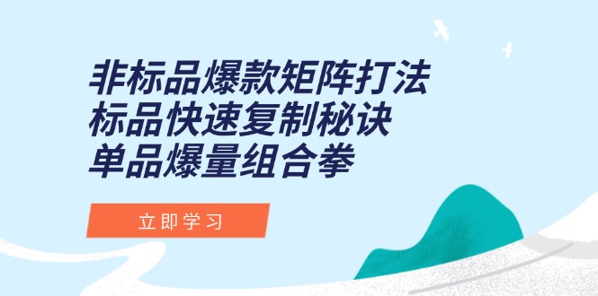 （15068期）非标品爆款矩阵打法，标品快速复制秘诀，单品爆量组合拳汇创网-网创项目_汇创网_中创网_福缘网_冒泡网_资源整合平台汇创网