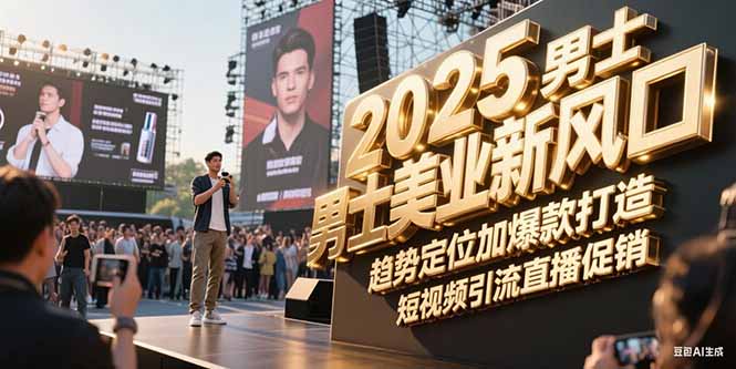 （15190期）2025男士美业新风口，趋势定位加爆款打造，短视频引流直播促销汇创网-网创项目_汇创网_中创网_福缘网_冒泡网_资源整合平台汇创网