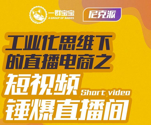 尼克派·工业化思维下的直播电商之短视频锤爆直播间，听话照做执行爆单汇创网-网创项目_汇创网_中创网_福缘网_冒泡网_资源整合平台汇创网