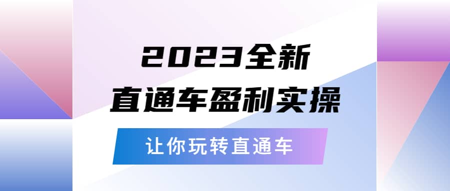 2023全新直通车·盈利实操：从底层，策略到搭建，让你玩转直通车汇创网-网创项目_汇创网_中创网_福缘网_冒泡网_资源整合平台汇创网