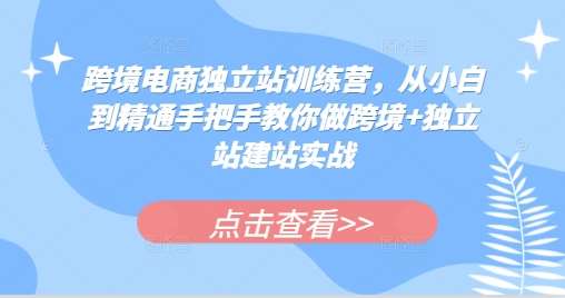 跨境电商独立站训练营，从小白到精通手把手教你做跨境+独立站建站实战汇创网-网创项目_汇创网_中创网_福缘网_冒泡网_资源整合平台汇创网