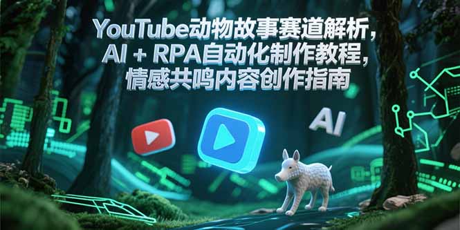 （15174期）YouTube动物故事赛道解析，AI+RPA自动化制作教程，情感共鸣内容创作指南汇创网-网创项目_汇创网_中创网_福缘网_冒泡网_网创项目平台汇创网