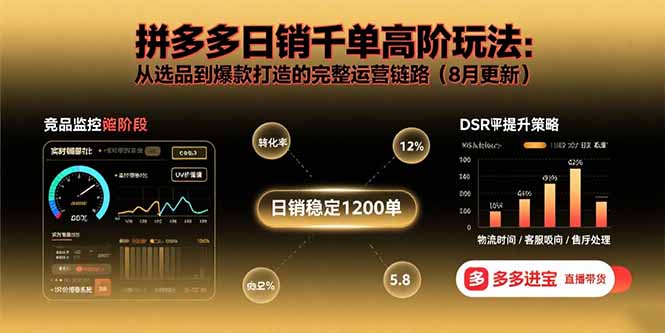 （15850期）拼多多日销千单高阶玩法：从选品到爆款打造的完整运营链路（8月更新）汇创网-网创项目_汇创网_中创网_福缘网_冒泡网_网创项目平台汇创网